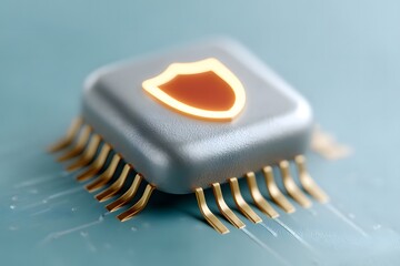 Integrated Circuit with Illuminated Shield Symbol