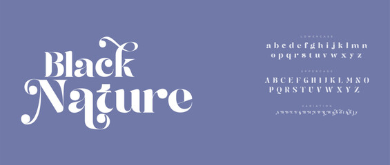 Elegant Font. Luxurious Glamour Exclusive Regular Font. Uppercase Lowercase and Number. Minimal Fashion Design