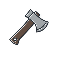 Axe outline icon. Isolated vector illustration.	
