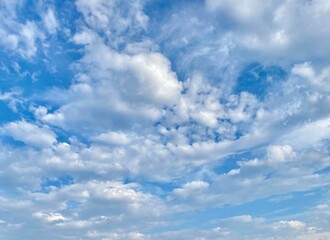 white clouds and blue sky