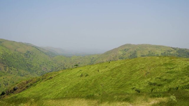 View of Rayta Hills in Udaipur, Rajasthan, India. Lush green mountains during the monsoon season &mdash; perfect for travel and holidays.	