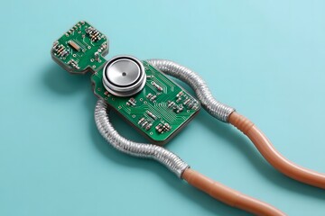 Stethoscope with Circuit Boards: Merging Medical and Electronic Technology