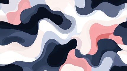 Abstract fluid shapes in layered colors.