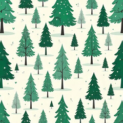 Obraz premium christmas trees seamless pattern