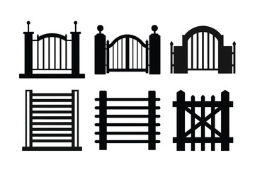 Set of black and white barcode icons illustrating urban business and construction in a city design