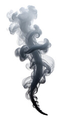 Gray Smoke Cloud Rising on White Background - Wispy Steam Vapor for Abstract Design and Environmental Concept Photography
