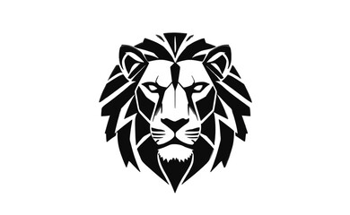 Fototapeta premium Geometric Lion Head Tattoo Design – Abstract Tribal Vector Illustration