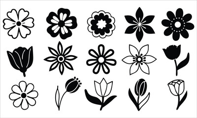 Black flower designs floral bloom