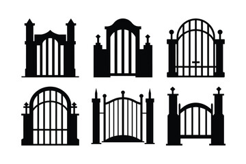Set of black and white barcode design elements for business and technology illustration