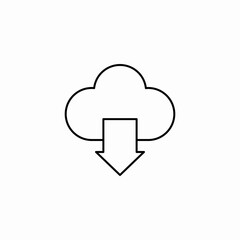download from cloud icon sign vector