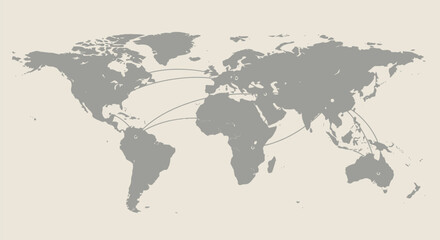 Obraz premium Global Network Connections on World Map