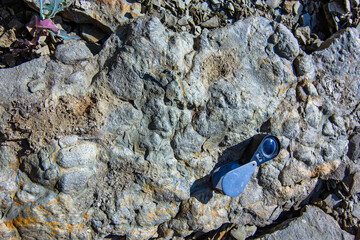 Sedimentary Rock Texture with Magnifier