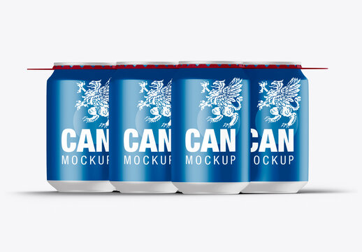 Six-Pack Cans Mockup