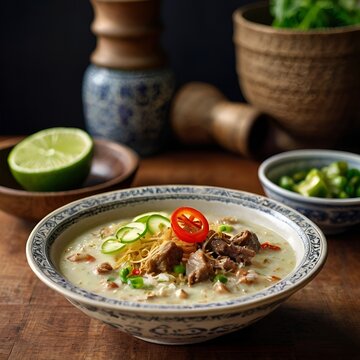Soto Betawi: Traditional Jakarta Beef Soup with Coconut Milk.