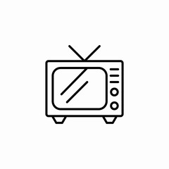 retro tv icon sign vector