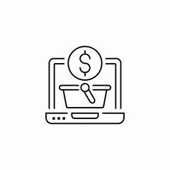 shopping basket online icon sign vector