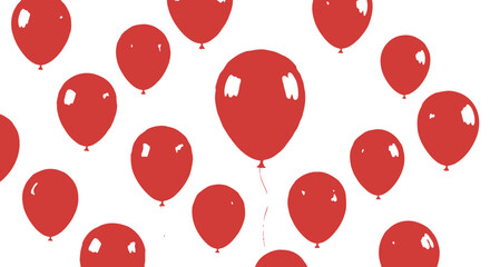 Red balloon background copy space transparent PNG, isolated background cutout. Floating balloons festive, celebration, party, birthday graphic element
