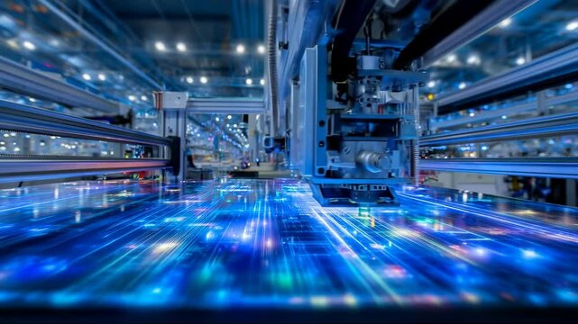 Advanced Manufacturing Process by Robotic Arm with Abstract Light Data Streams on Circuit Board