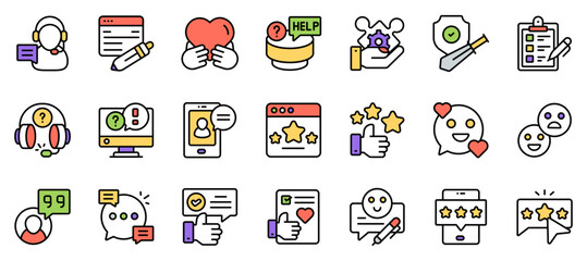 Pack of Customer Services Flat icon