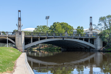 Adelaide concrete arch Bridge Carrying King William Street over the Torrens River, Adelaide, South...