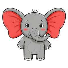 Fototapeta premium Cute Cartoon Elephant Illustration Perfect for Kids Projects on transparent background