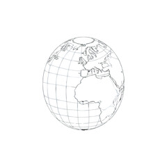 globe on white background