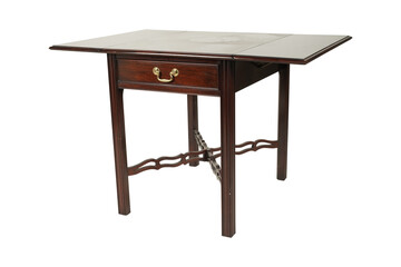 wooden table isolated on white  Brandt Mahogany Gateleg Drop Leaf Table