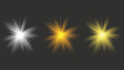 Sunlight or Flare Light Isolated on Transparent Background