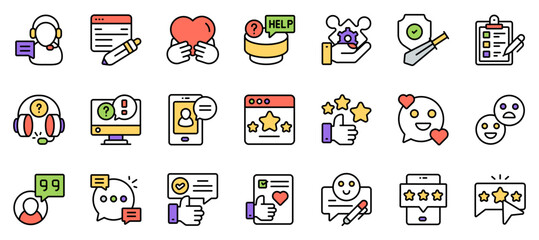 Pack of Customer Services Flat icon
