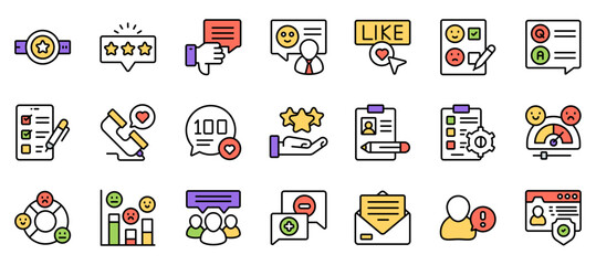Pack of Customer Feedback flat icons