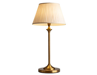 Fototapeta premium Vintage Mid-Century Floor Lamp with Brass Stand and Curved Arm, Three-Quarter View, Transparent Background