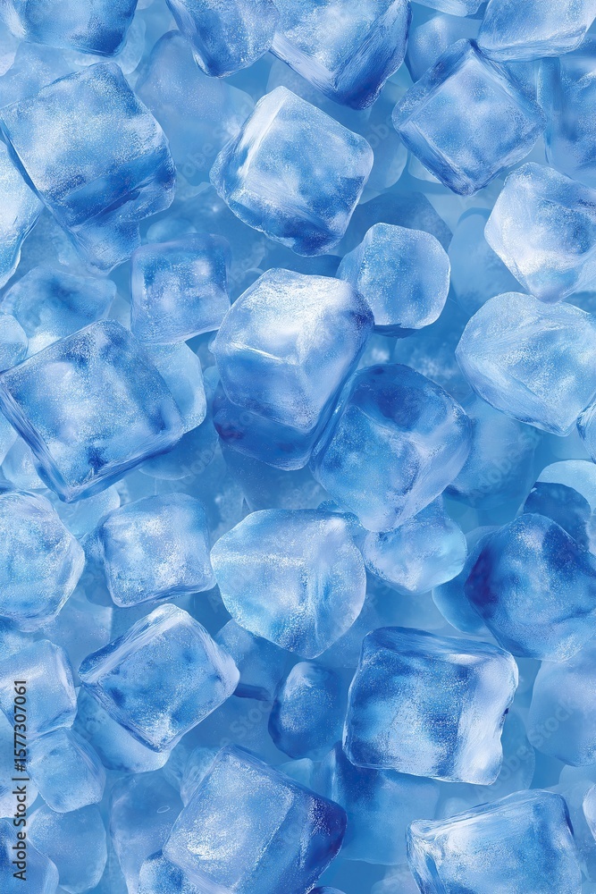 Aufkleber minimalist light blue ice cube background with clean geometric patterns and soft gradient tones, ide