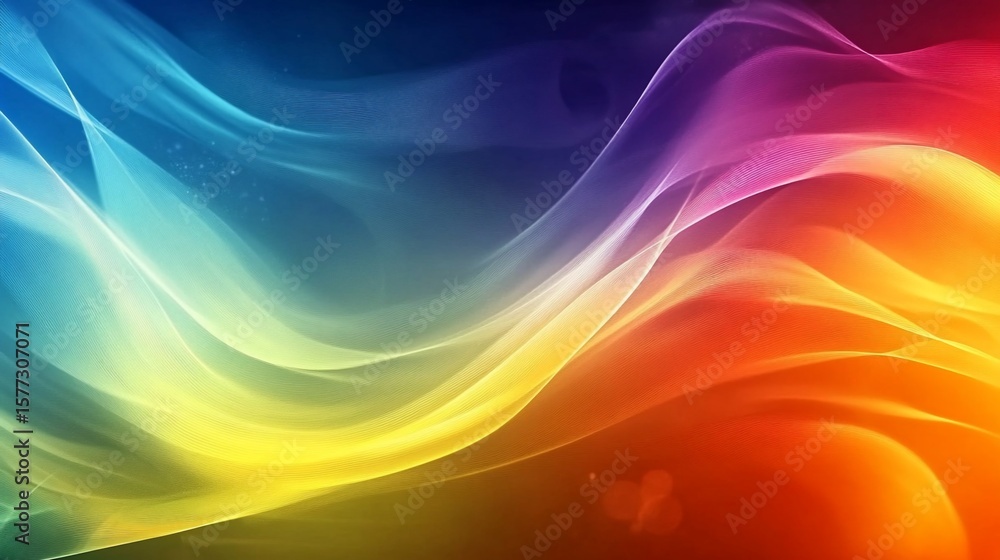 Fototapete abstract background featuring vibrant wavy lines flowing across a gradient of colors creating a dyna