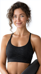 Fototapeta premium Balanced and Energized: Yoga Enthusiast in Profile