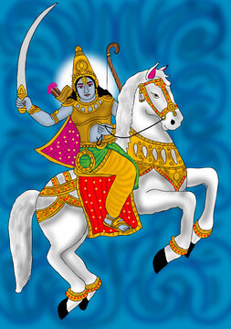 hand drawn digital art of lord kalki