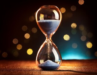 hourglass with glowing sand