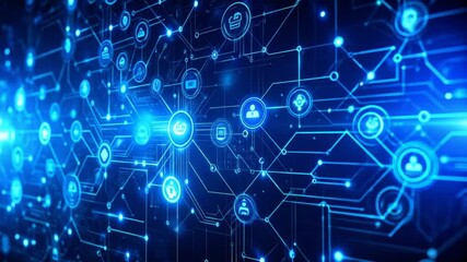 Futuristic Technology Network Connection Concept Background Animation - Innovation - Powered by Adobe