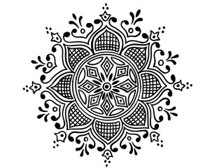 Rangoli, kolam,alpona, mandana for diwali, onam, indian wedding Traditional Indian folk art design with isolate background