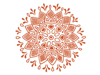 Rangoli Traditional Indian folk art design with isolate background