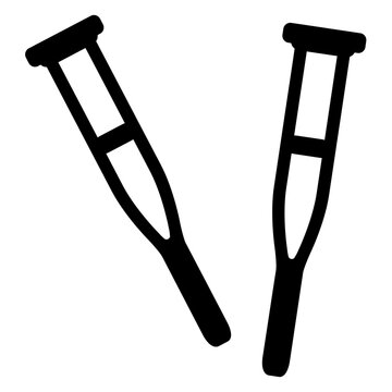 Icono silueta de muletas de axila 