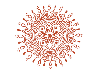 Schilderijen op glas Mandala Rangoli, kolam,alpona, mandana for diwali, onam, indian wedding Traditional Indian folk art design with isolate background  © vegsingh