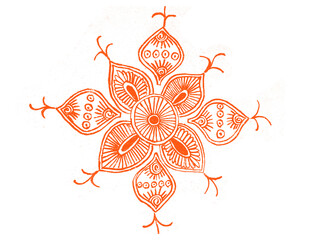 Diwali mandana, Traditional Indian folk art design with isolate background