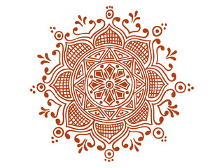 Rangoli, kolam,alpona, mandana for diwali, onam, indian wedding Traditional Indian folk art design with isolate background