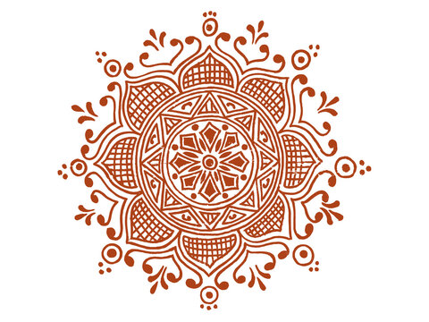 Rangoli, kolam,alpona, mandana for diwali, onam, indian wedding Traditional Indian folk art design with isolate background