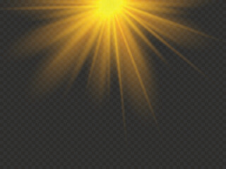 Sunlight or Flare Light Isolated on Transparent Background