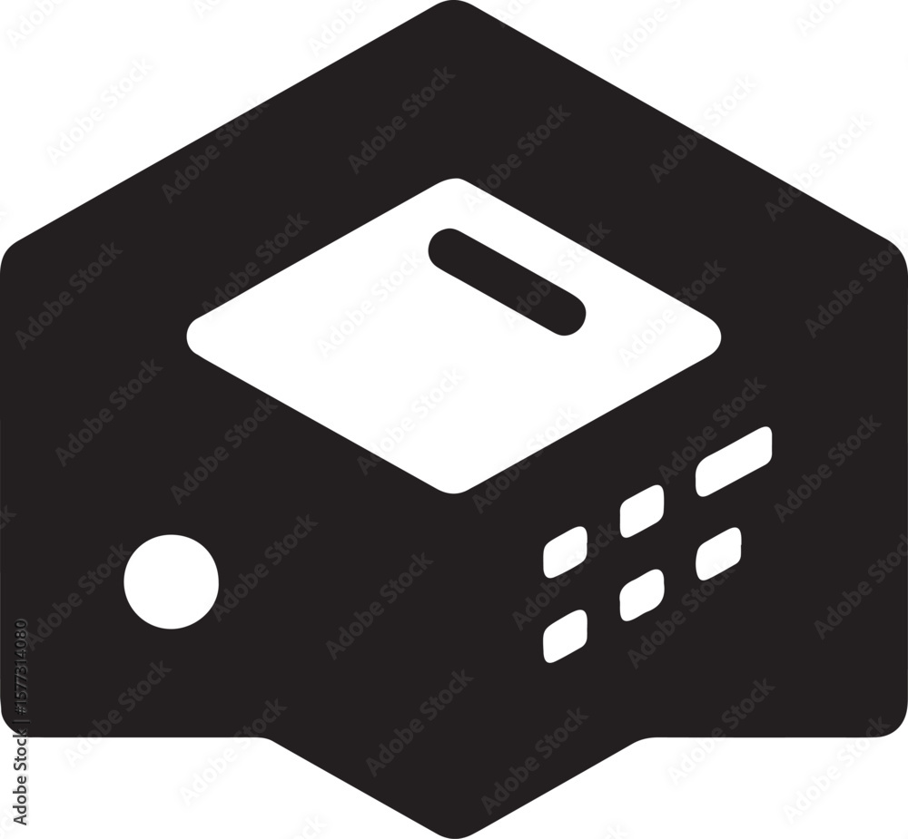 Aufkleber modern icon representation of a computer server technology cloud data storage black and white