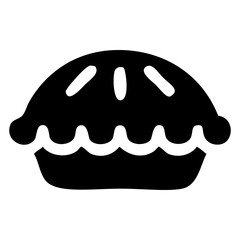 Icono silueta de tarta de manzana