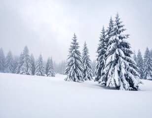 Snowy winter forest landscape
