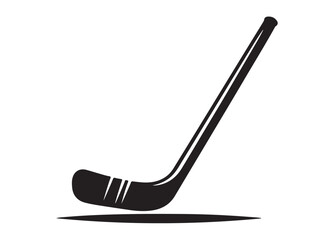 hockey stick logo silhouette and puck vector, hockey stick logo icon silhouette, ice hockey player silhouette vector illustration, hockey stick and puck logo silhouettes vector on a white background