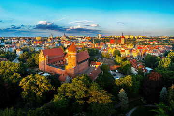 Evening in Olsztyn, Warmia in northeastern Poland.